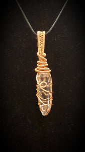 Copper wrapped Clear Quartz