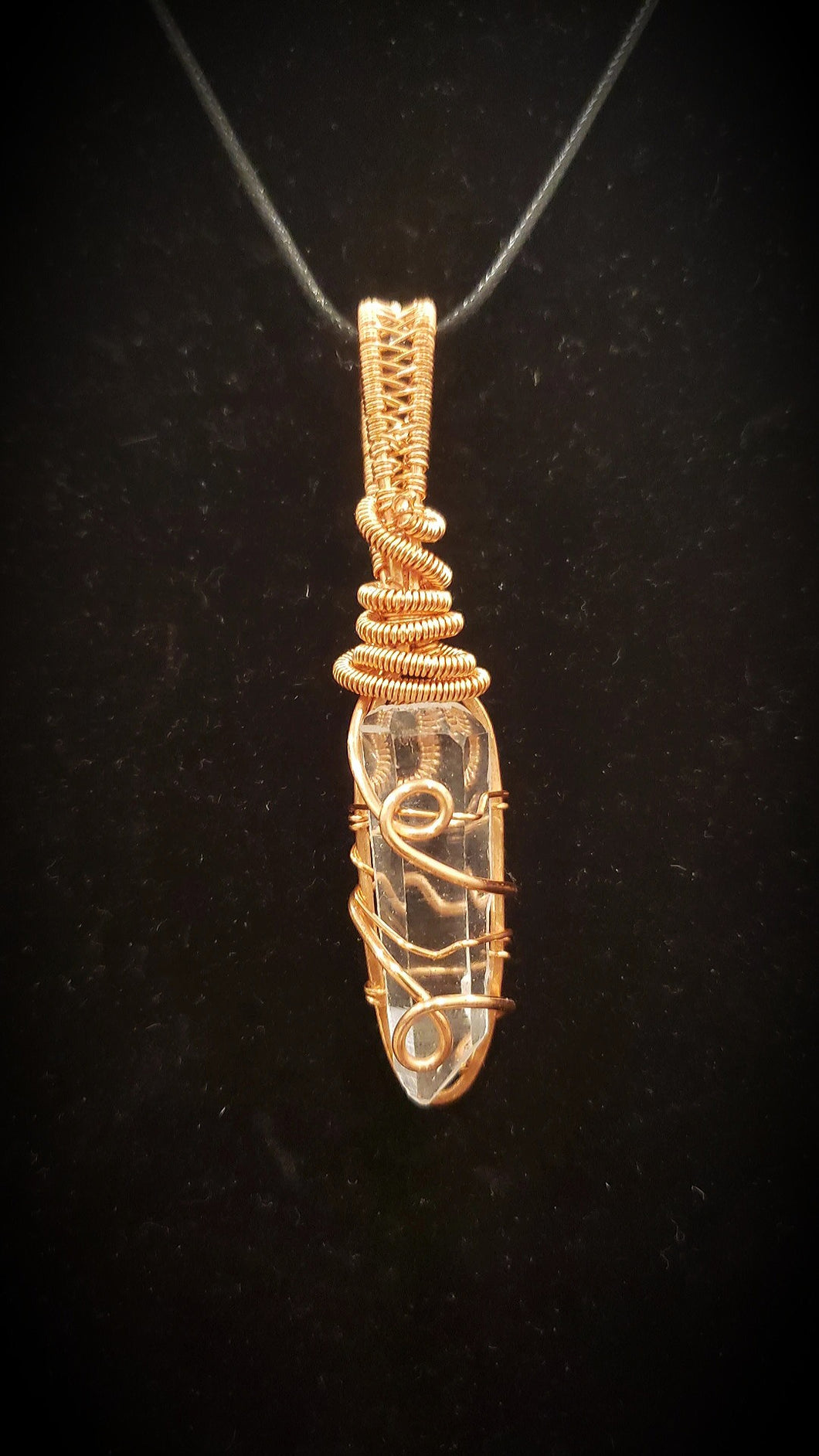 Copper wrapped Clear Quartz