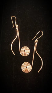 Copper Music Note Earrings