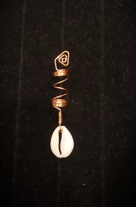 Copper and Cowrie Shell loc/hair jewelry