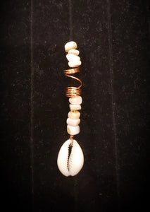 Copper and Cowrie Shell loc/hair jewelry