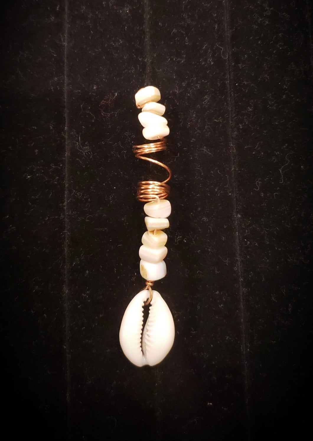 Copper and Cowrie Shell loc/hair jewelry