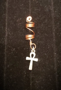 Copper and Ankh loc/hair jewelry