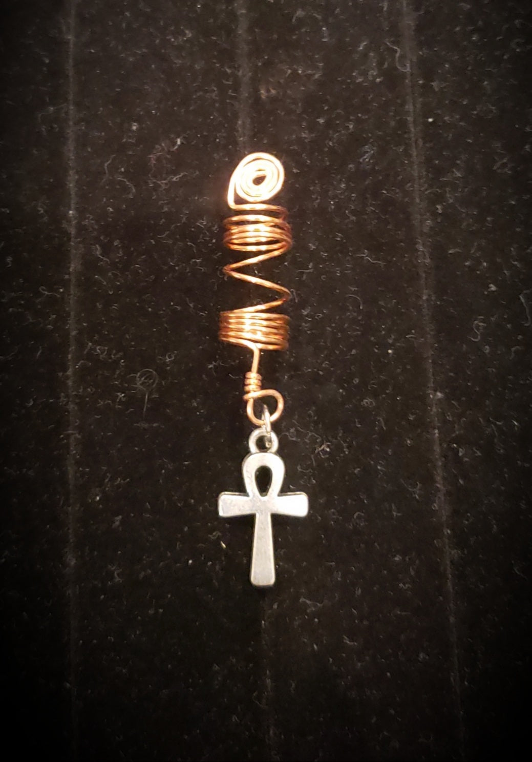 Copper and Ankh loc/hair jewelry