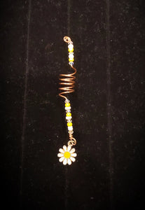 Copper and bead w/Charm loc/hair jewelry