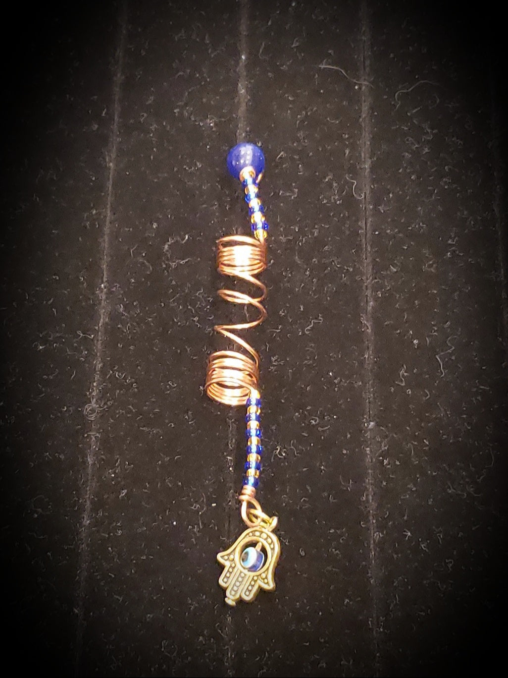 Copper bead w/Charm loc/hair jewelry