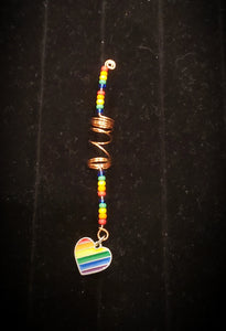 Copper bead w/Charm PRIDE loc/hair jewelry