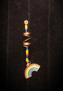 Copper bead w/Charm PRIDE loc/hair jewelry