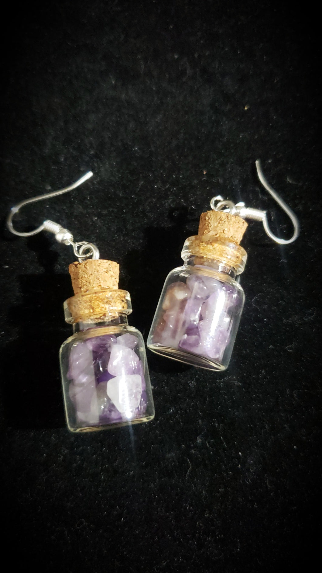 Amethyst Glass Jar Earrings