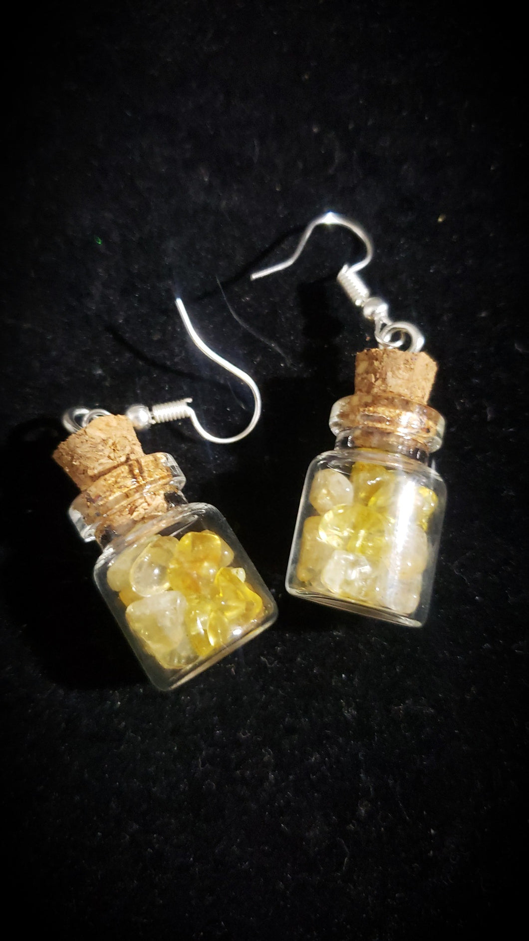 Citrine Glass Jar Earrings