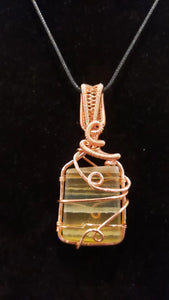 Copper wrapped Yellow Fluorite